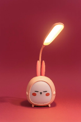 Cute bunny led desk lamp for study with adjustable Neck & Usb charging